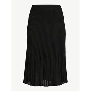 NWT Scoop Women's Black Stripe Knit Midi Skirt